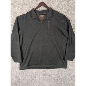 Outdoor Life Men's XXL 1/4 Zip Tight Knit Sweater Gray 2XL Mock Neck‎ Ribbed